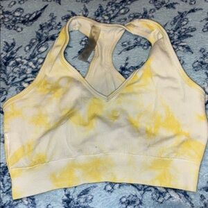 Yellow Tie-Dye Sports Bra